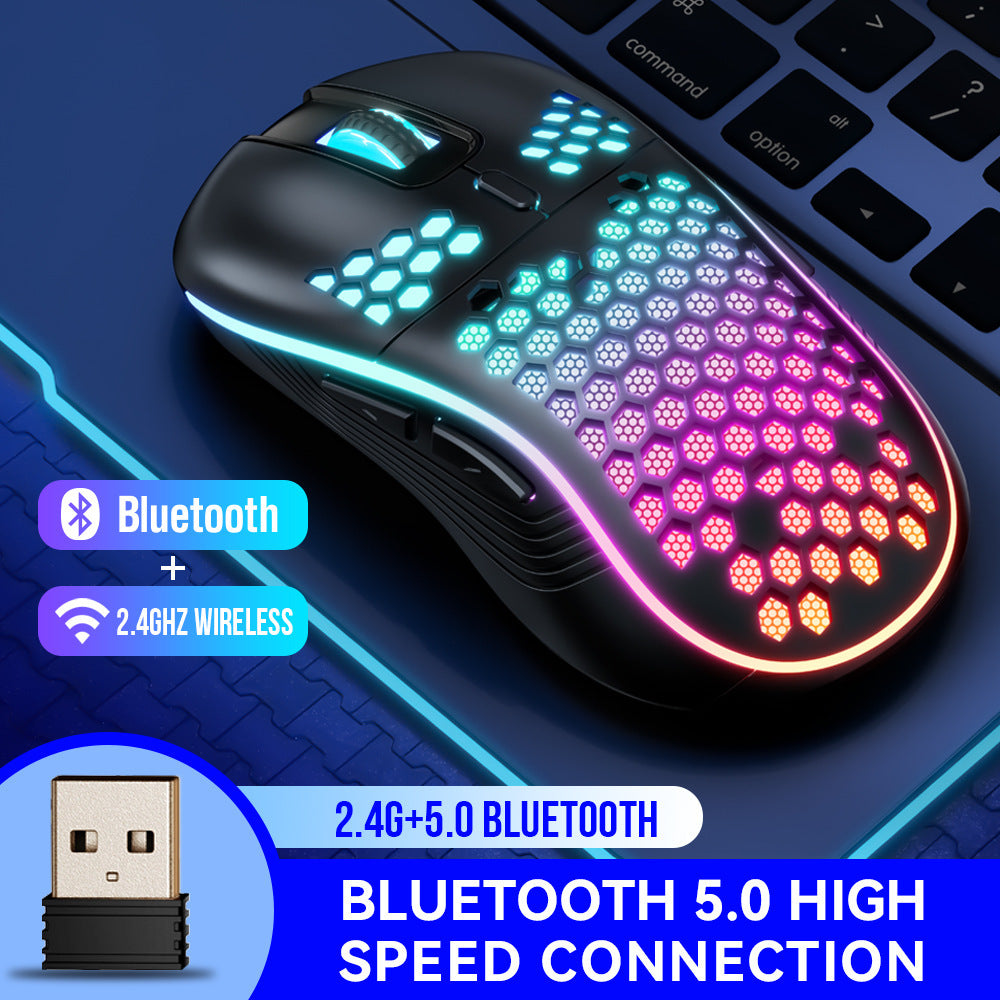 SA-1 Dual Mode Honeycomb Shell RGB Ergonomic Wireless Gaming Mouse
