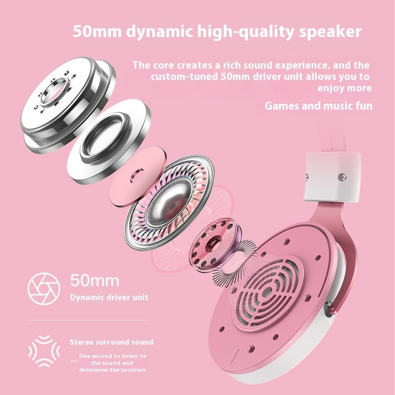 Cute E-sports Computer Head-mounted For Sweet Gamer Girls Headset