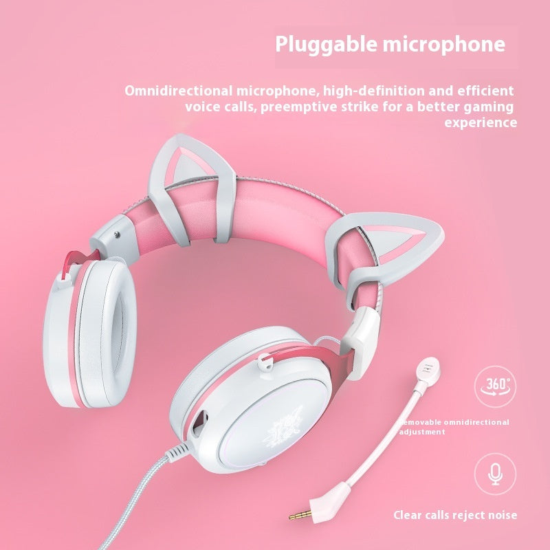 Cute E-sports Computer Head-mounted For Sweet Gamer Girls Headset