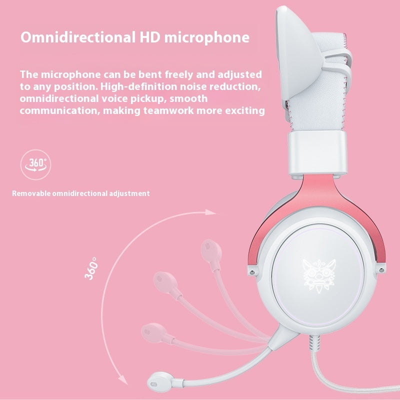 Cute E-sports Computer Head-mounted For Sweet Gamer Girls Headset