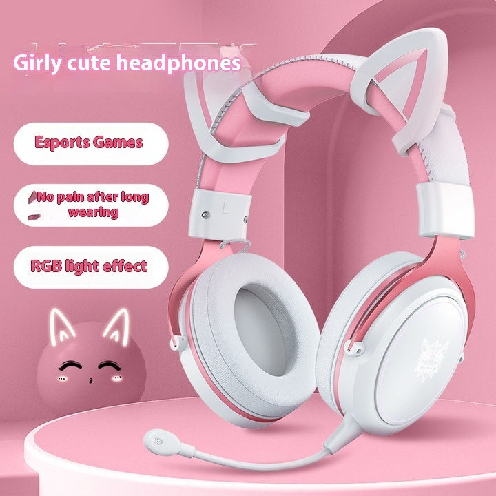 Cute E-sports Computer Head-mounted For Sweet Gamer Girls Headset
